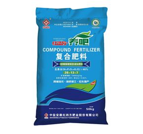 紅四方養(yǎng)吧增效控失肥46%（26-13-7）,適用于小麥、玉米、水稻等大田作物